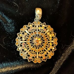 Lia Sopia Silver and brown crystal pendant